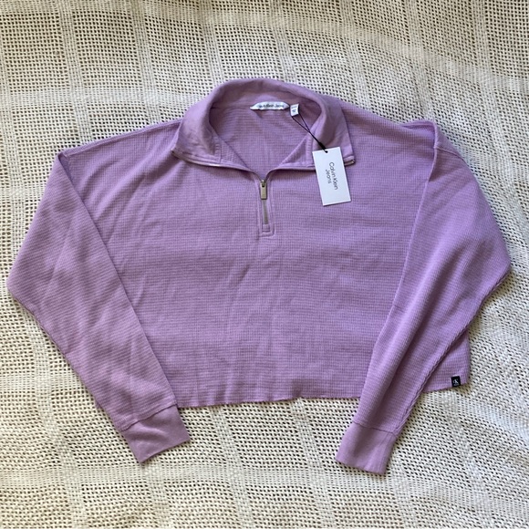 NEW Calvin Klein jeans cropped quarter zip - Picture 5 of 7